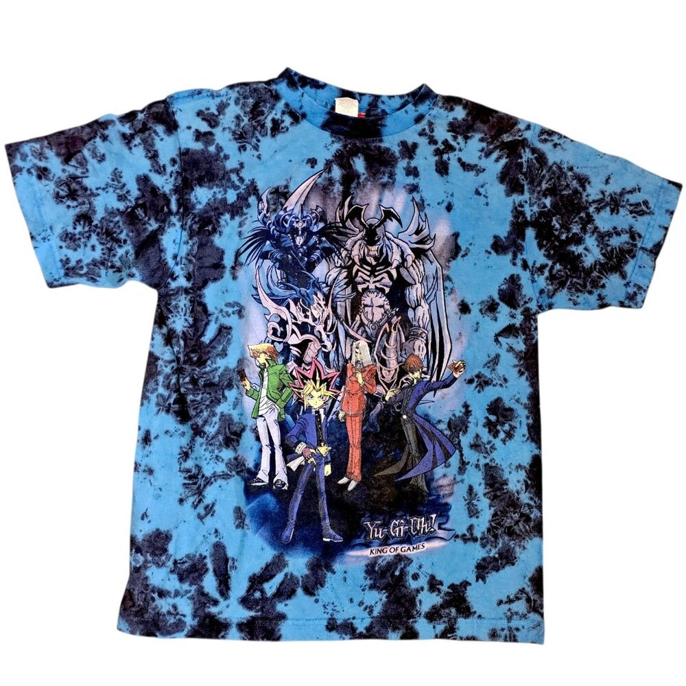 90s Yu-Gi-Oh! Anime T-Shirt Shirt Top Blue Tie-Dye Mens Sz S/M VTG‎ Official Tag
